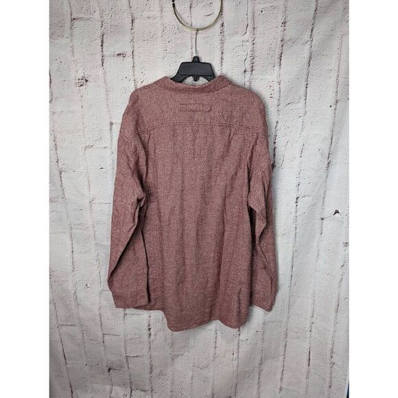 Duluth Trading Company Relaxed Fit Heather Red Flannel Button up Shirt Men's Siz - Picture 4 of 9